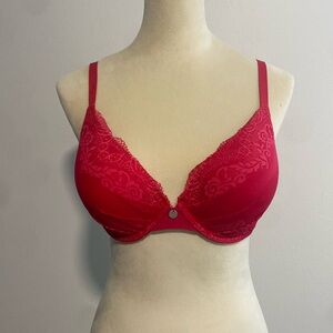 DKNY 38C plunge bra in fiery red